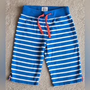 Mini Boden Blue & White Striped Kids Shorts with Drawstring Size 7 Yrs